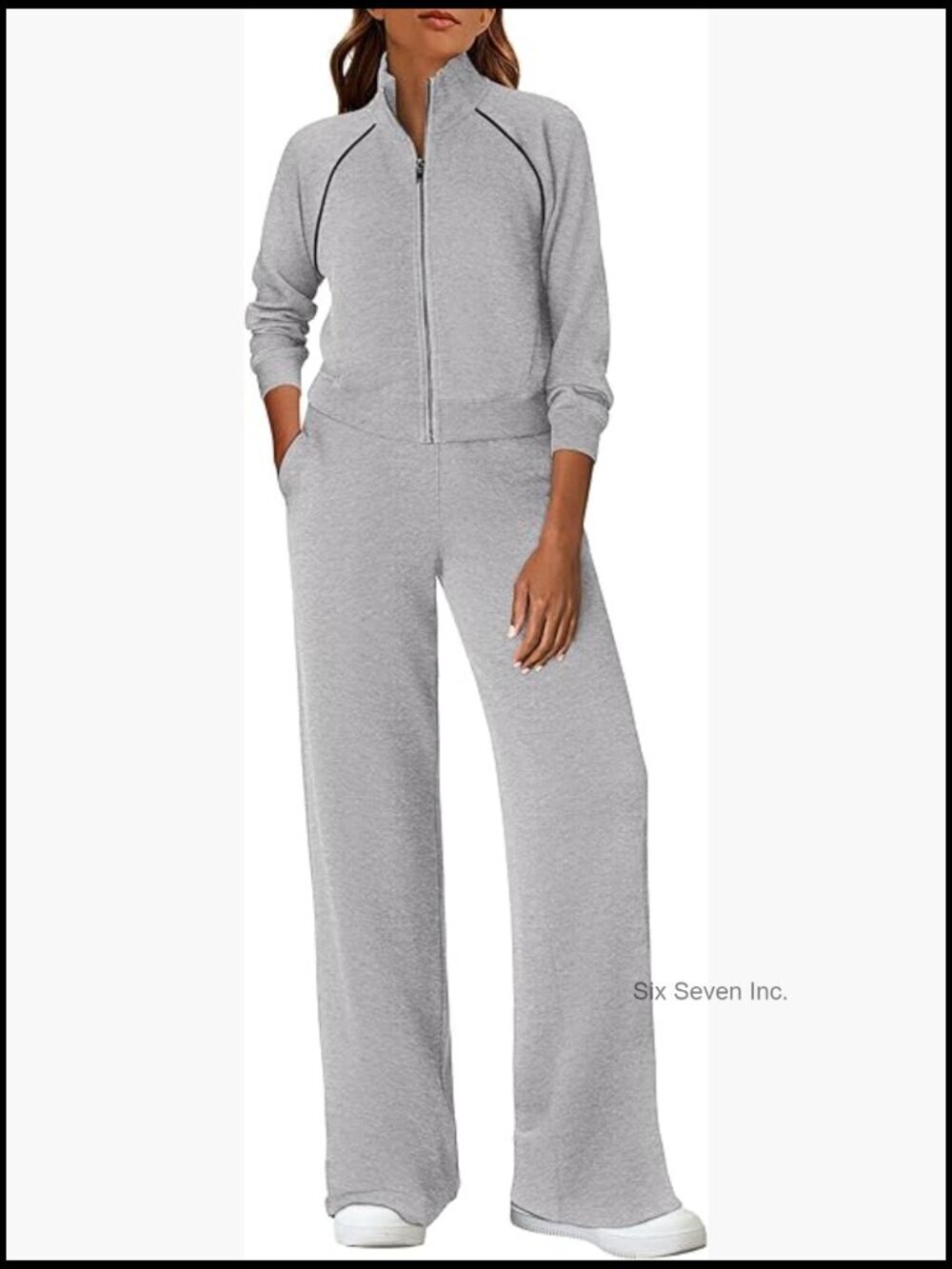 2 Piece Lounge Set Full Zip Sweatshirt Jogger Pants Tracksuit Workout